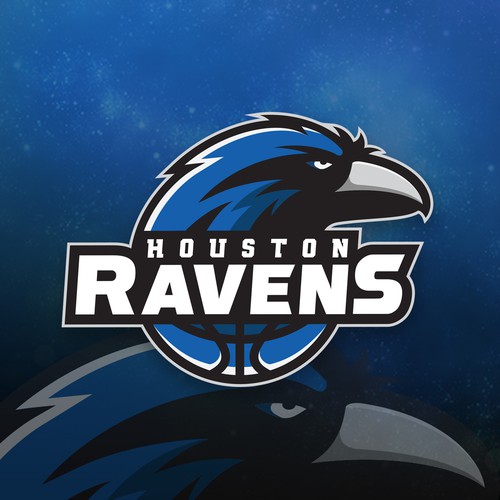 Raven logo with the title 'Huston ravens'