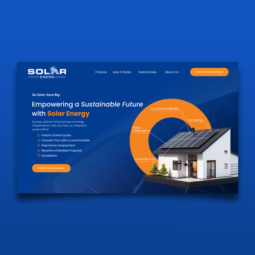 Energy website with the title 'Website Hero design for Solar Energ'
