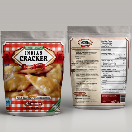 Crisp design with the title 'Creative packaging design contest for dough based product of Canada'
