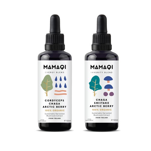 Sustainable design with the title 'Label for a mushroom-based tincture '