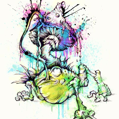 Frog illustration with the title 'Illustration for t shirt'