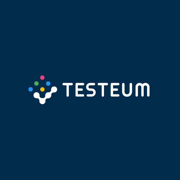 Lab testing logo with the title 'Testeum Logo'