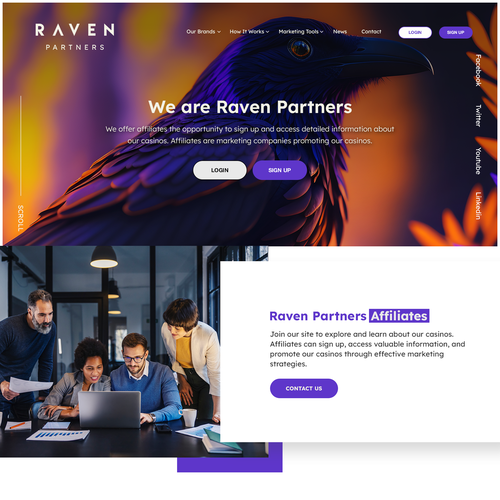 Corporate website with the title 'Raven Partners'