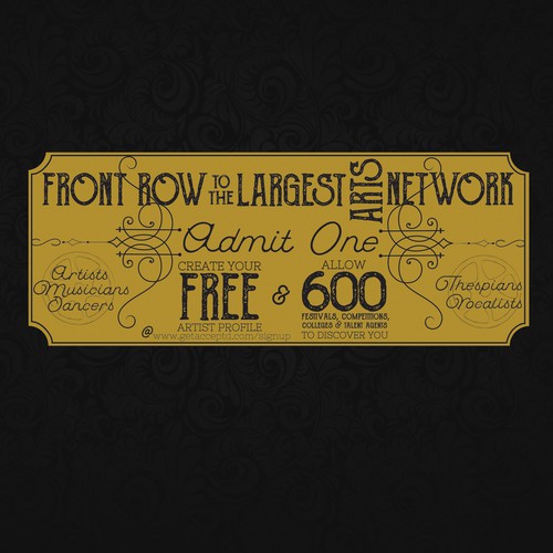 Ticket design with the title 'Vintage ticket advertisement'