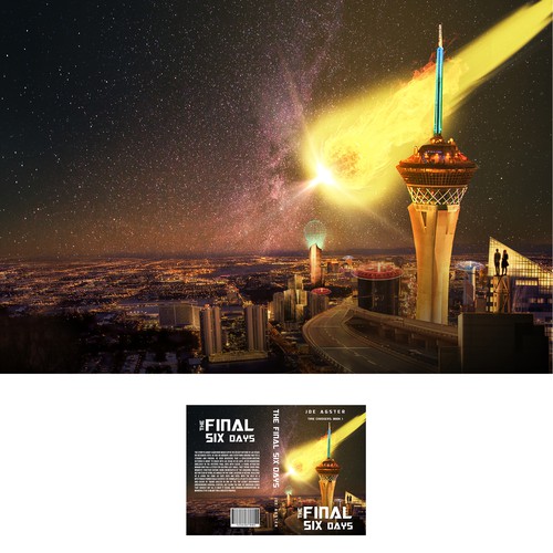 Futuristic book cover with the title 'The final six days.'