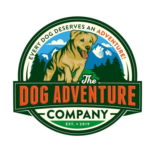 Adventure logo with the title 'Logo for private off-leash dog adventure park'