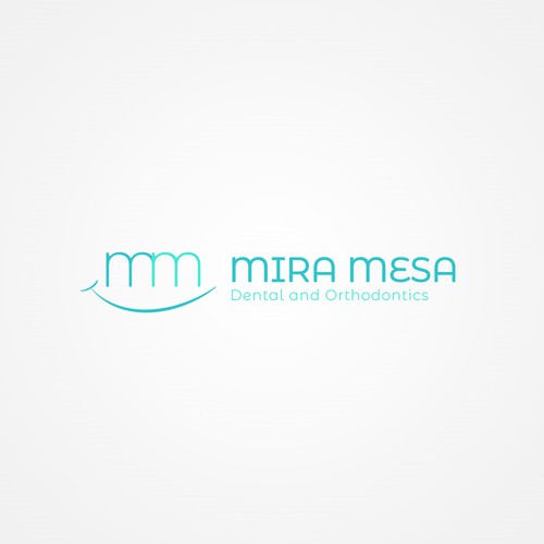 Turquoise logo with the title 'Clean logo for a Dental Office'