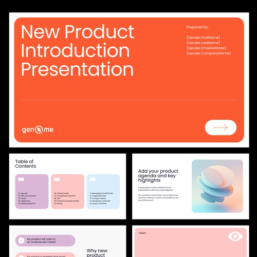 Soft design with the title 'New Product Presentation'