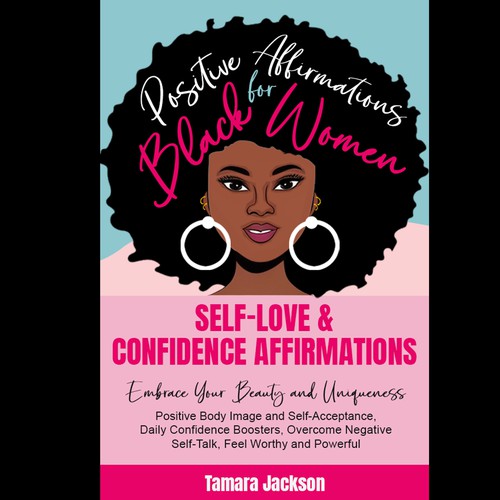 Fashion book cover with the title 'Positive Affirmations Black Women'