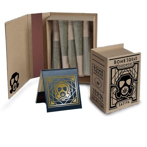 Logo packaging with the title 'Pre-Roll Packaging'