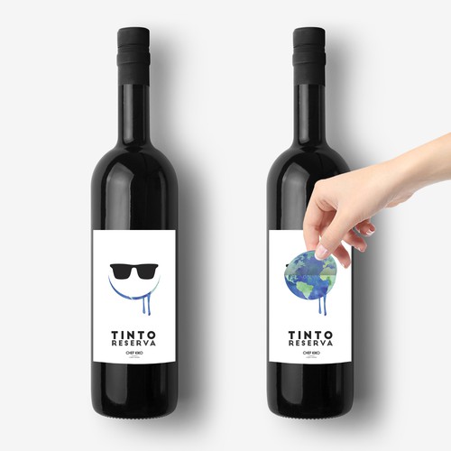 Beverage label with the title 'Concept Label Design for Tinto Reserva'