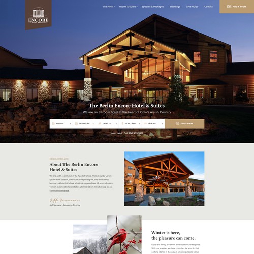 Travel website with the title 'Hotel webdesign'