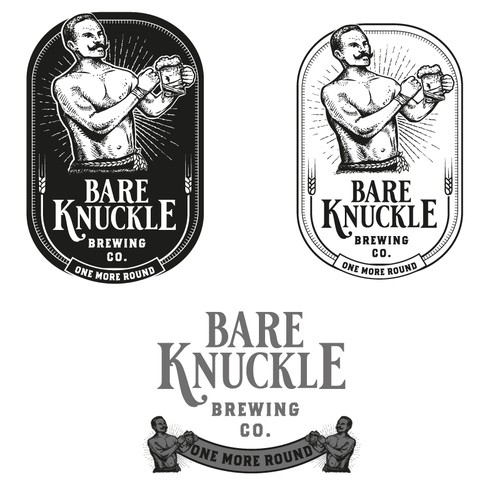 Round design with the title 'Bare Knuckle Brewing Co.'