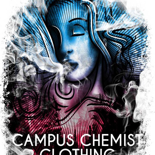 Industrial t-shirt with the title 'Modern/Abstract Girl Smoking T-Shirt Design Contest.'