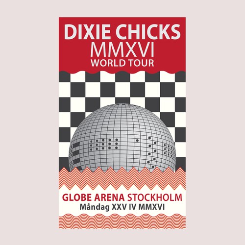 Pop Art illustration with the title 'Dixie Chicks concert poster'