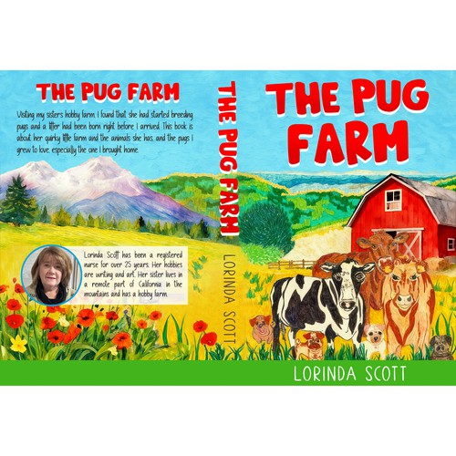 Book cover with the title 'THE PUG FARM'