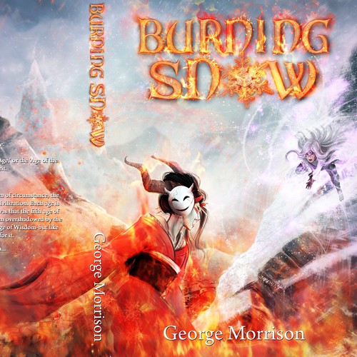 Burning design with the title 'Burning Snow'