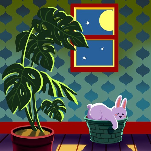 Rabbit artwork with the title 'Cricket lighter design'