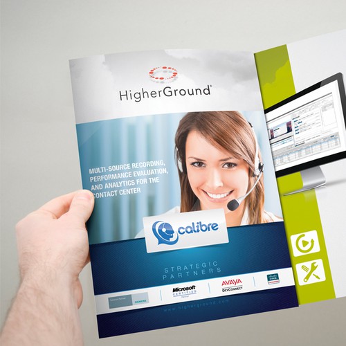 Communications design with the title 'HigherGround Brochure Design'
