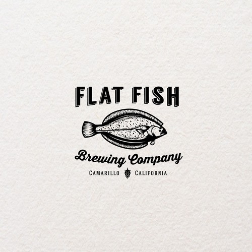 Hops logo with the title 'Logo design for"Flat Fish"'