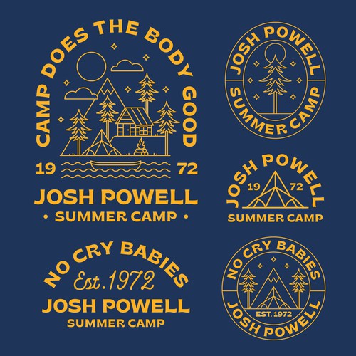 Camping design with the title 'Josh Powell Camp'