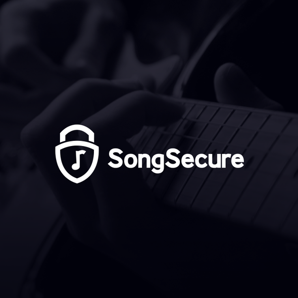 Padlock logo with the title 'SongSecure Logo design'
