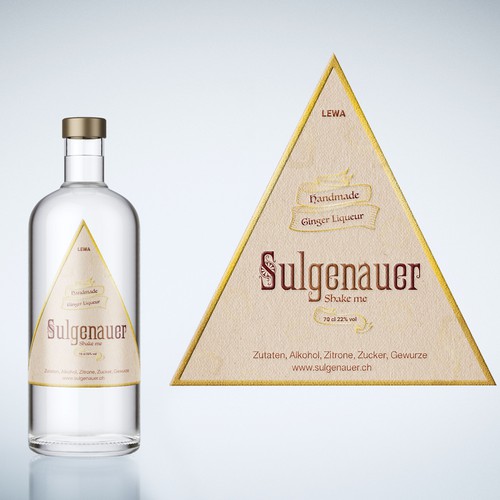 Ginger label with the title 'LABEL GINGER LIQUEUR DESIGN'