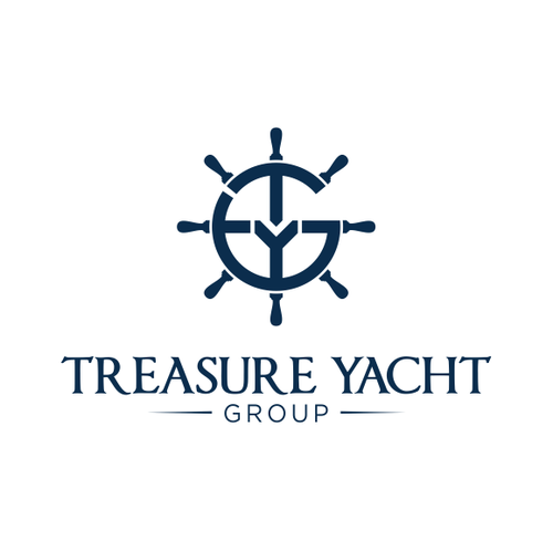 Yacht logo with the title 'Initial in Nautical Symbol'