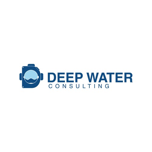 Scuba logo with the title 'deep water'