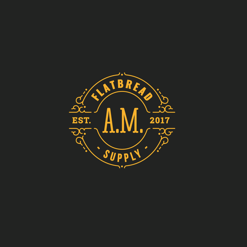 Illustrator design logo with the title 'Conceito para AM Flatbread Supply part 2'