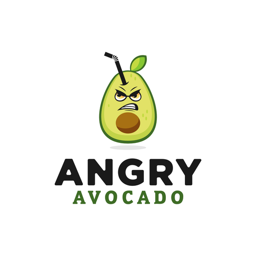 Creative design logo with the title 'Angry Avocado Logo'