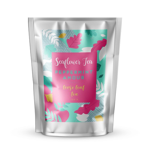 Herbal label with the title 'Seaflower Tea'
