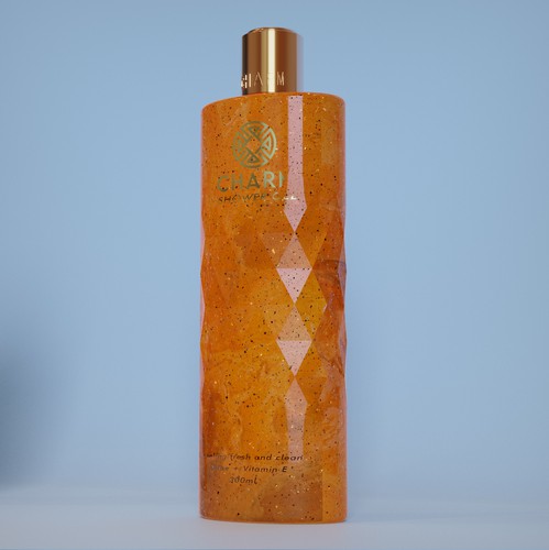 3D rendering design with the title 'Bottle modeling'