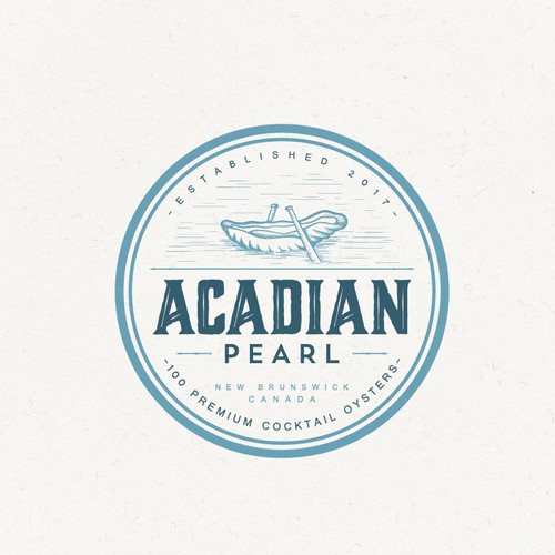 Pearl logo with the title 'acadian pearl logo design'