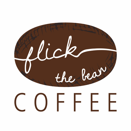 Bean logo with the title 'Flick the Bean Coffee logo suggestion'