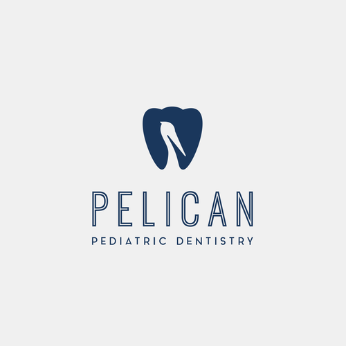 Pelican design with the title 'Logo concept for children dentist'
