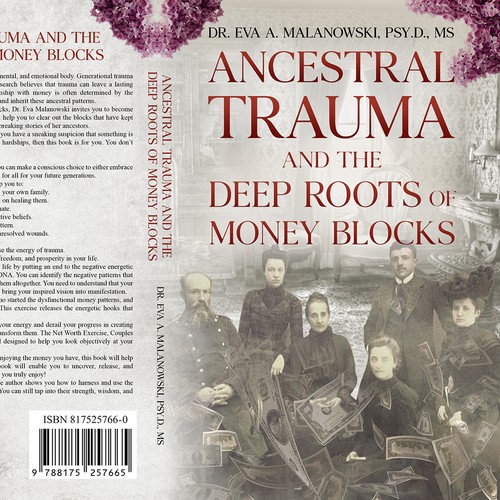 Old book cover with the title 'Ancestral Trauma and the Deep Roots of Money Blocks'