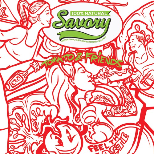 Food label with the title 'Product Label for Savory'