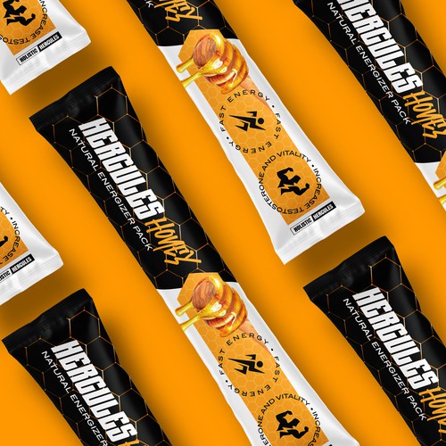 Honey label with the title 'Packaging Design'