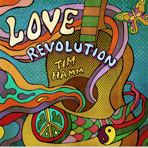 Guitar artwork with the title 'love'