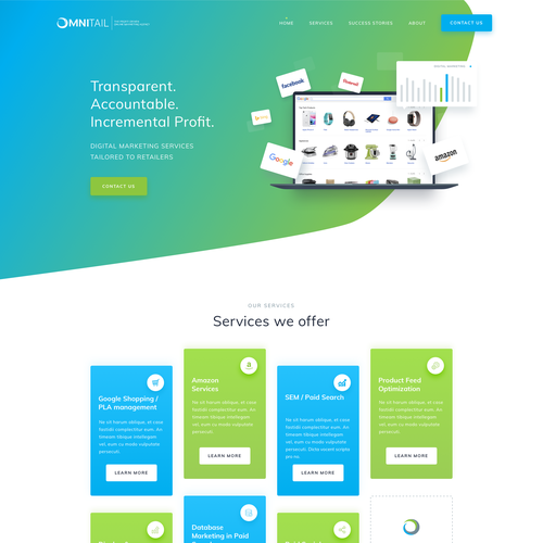 Service website with the title 'Home Page for a marketing agency'