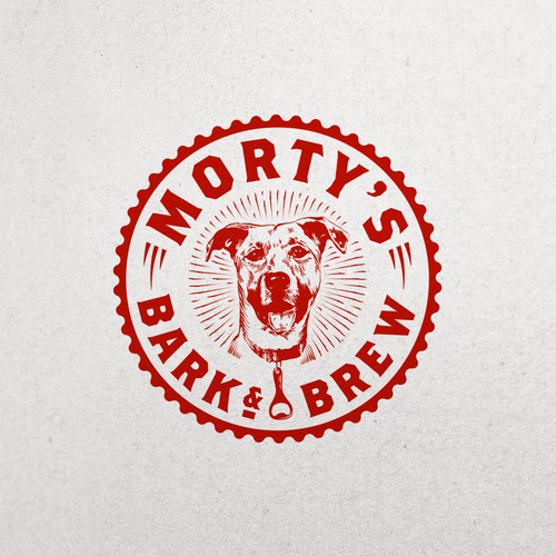 Gastropub logo with the title 'Morty's Bark & Brew'