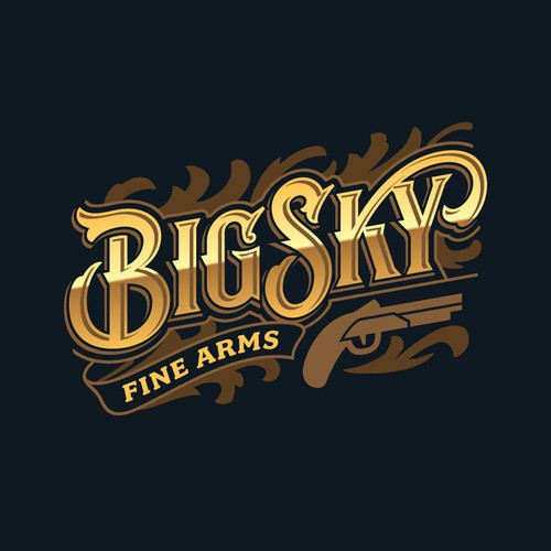 Antique design with the title 'Classic Firearms Logo Design'