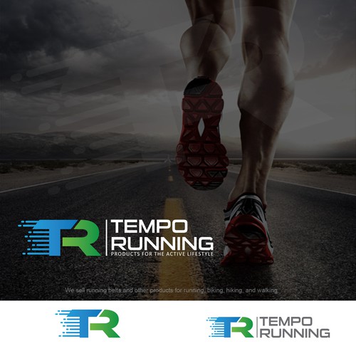 Hiking logo with the title 'Tempo running'