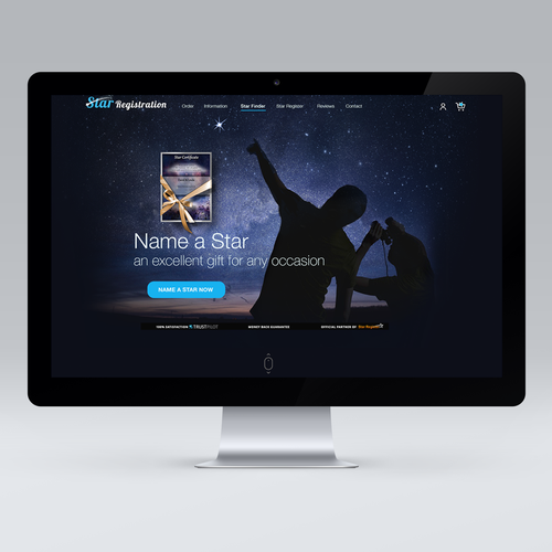 Single page website with the title 'Name a Star'