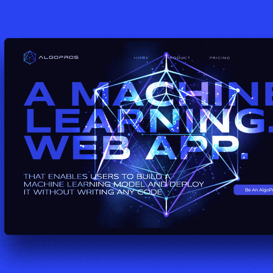 Futuristic website with the title 'Logo and Website design'