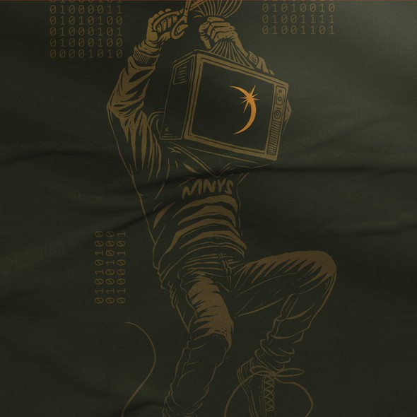T-shirt with the title 'Cyberpunk Grit T-Shirt Design for MNYS'