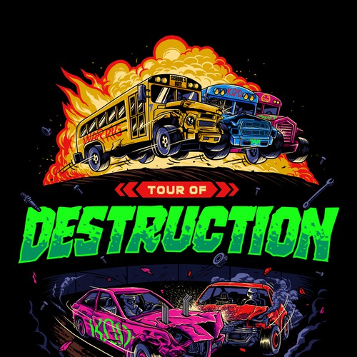 Explosion design with the title 'DESTRUCTION'