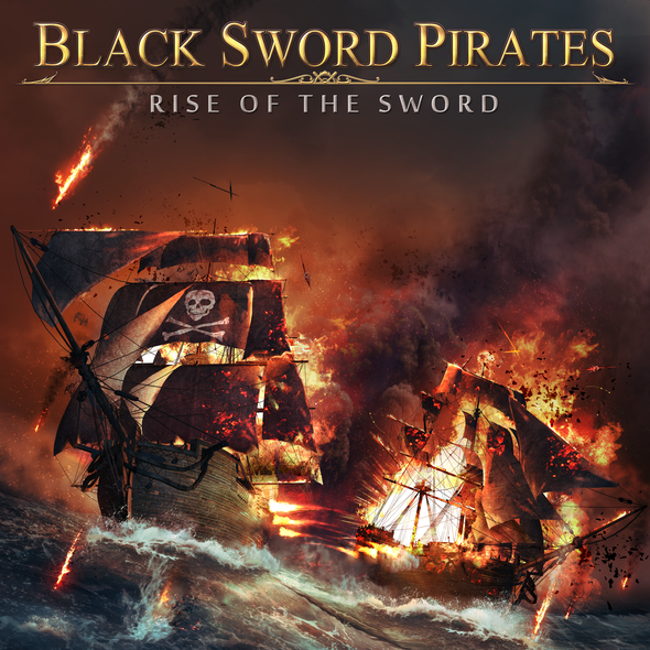 Pirate illustration with the title 'Album Cover of Black Sword Pirates'