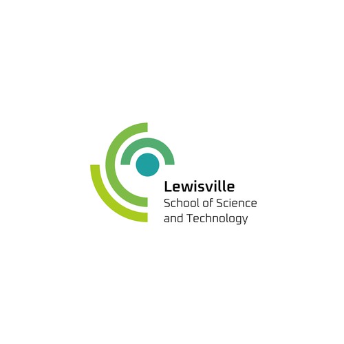 Turquoise logo with the title '"Lewisville School of Science and Technology"'